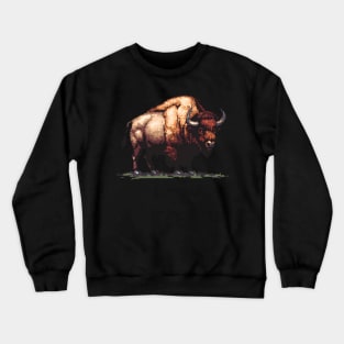 Bison in Pixel Form Crewneck Sweatshirt
